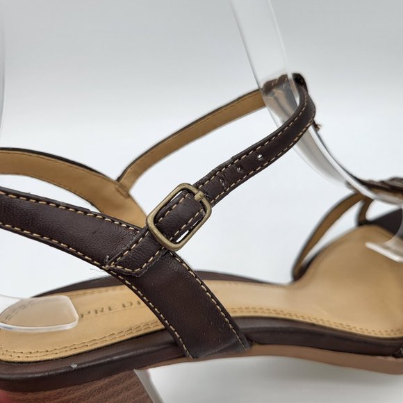 Predictions Brown Strappy Chunky Heel Sandals SZ 7.5 - Picture 7 of 14